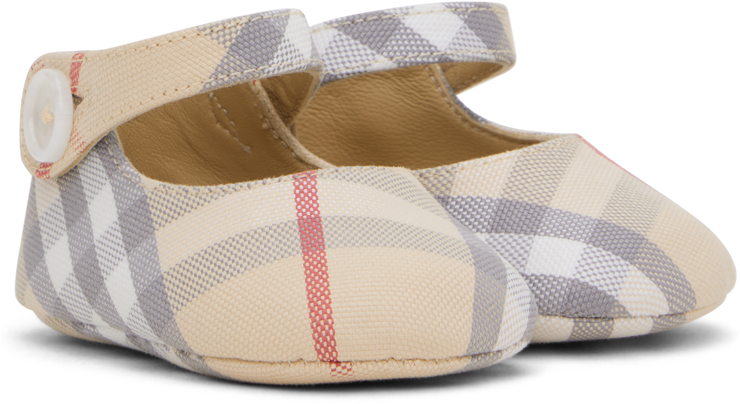 Burberry Baby Beige Check Mary Jane Pre-Walkers