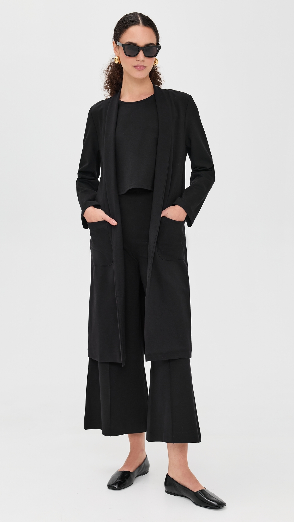 Ponte Knit Smoking Jacket Black