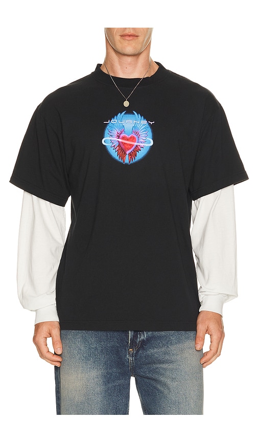 Philcos Journey Pink Heart Layered Tee in Multi. M also in S, L, XL/1X