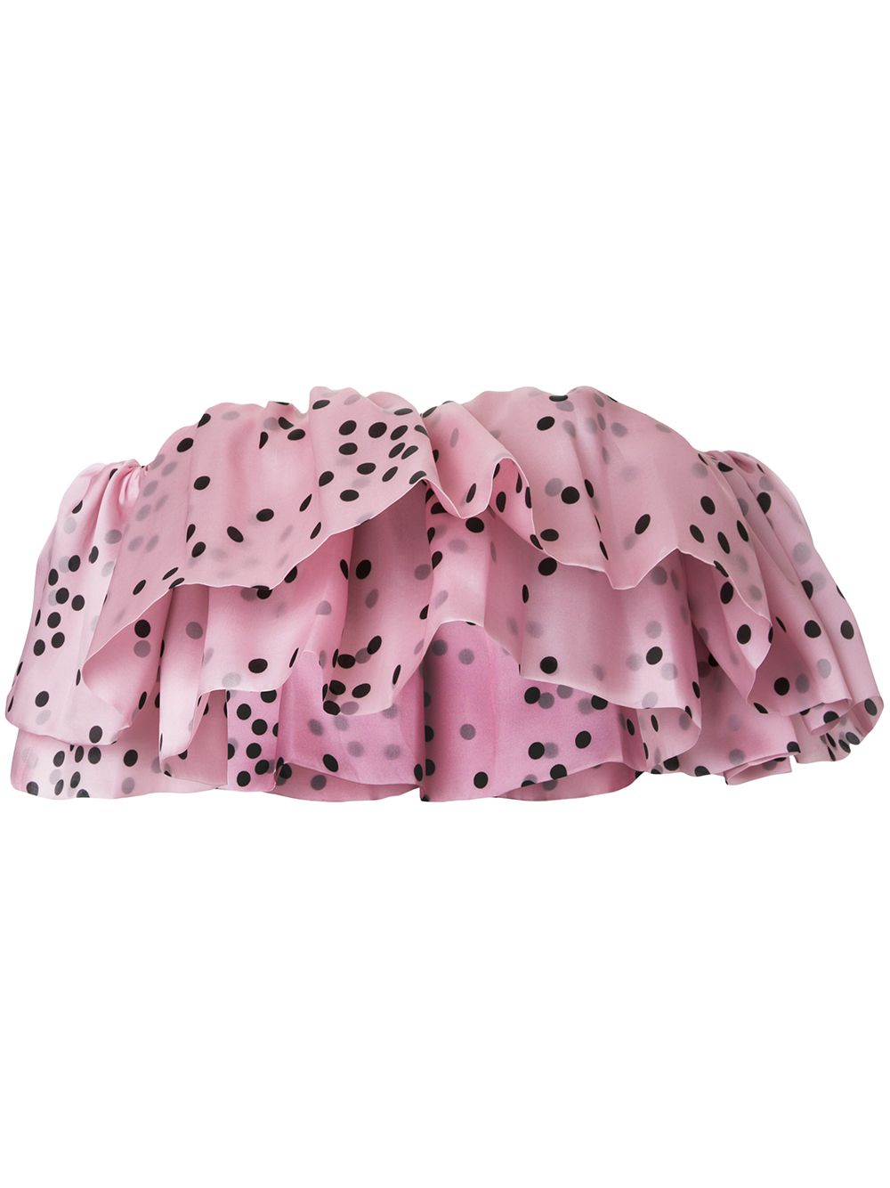Ruffled silk organza top - Pink