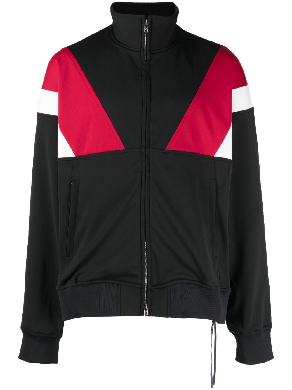 Embroidered-logo colour-block jacket - Black