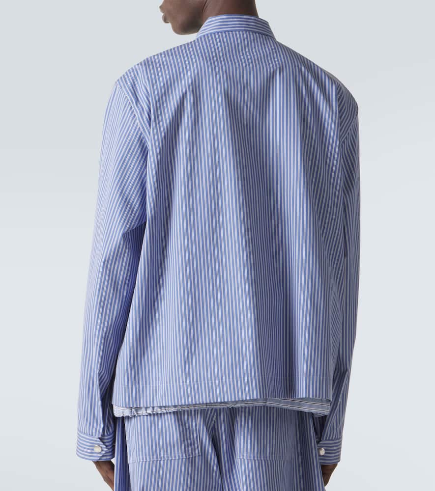 Striped cotton poplin blouson jacket