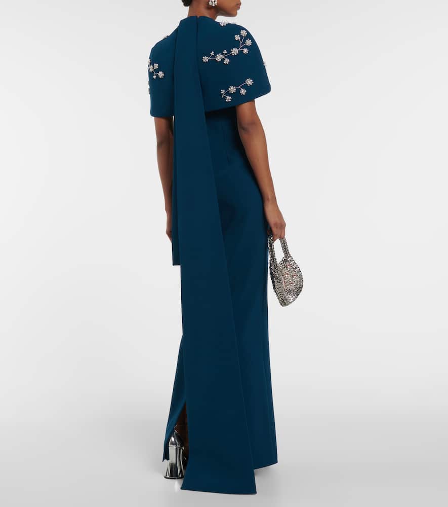 Safiyaa Embellished crêpe gown