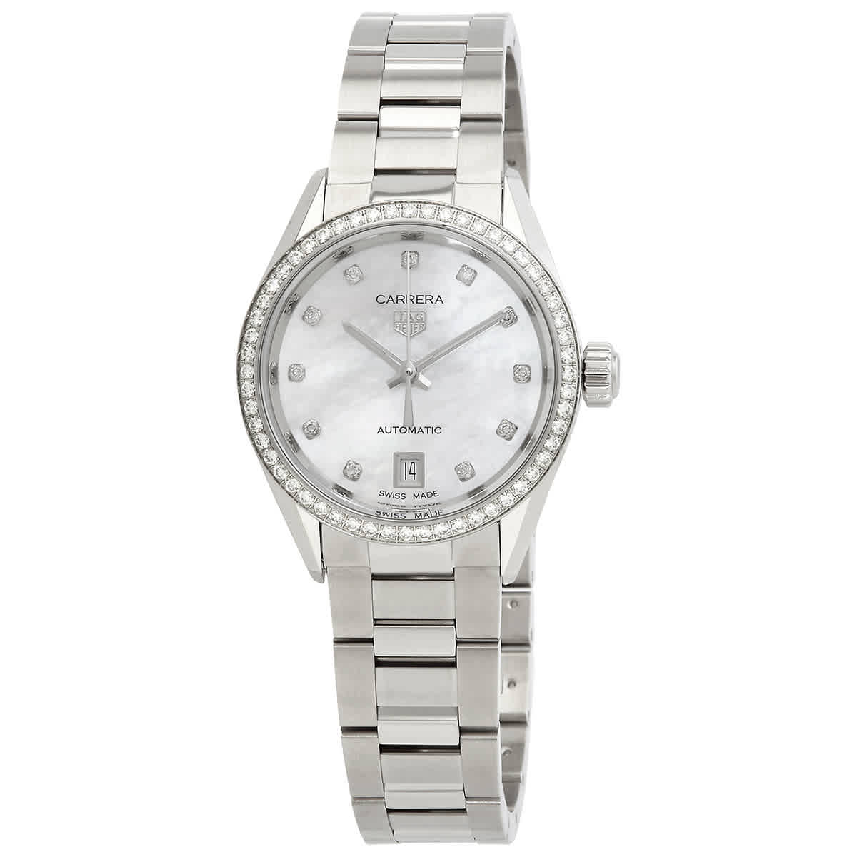 Carrera Automatic Diamond White Mother of Pearl Dial Ladies Watch WBN2414.BA0621