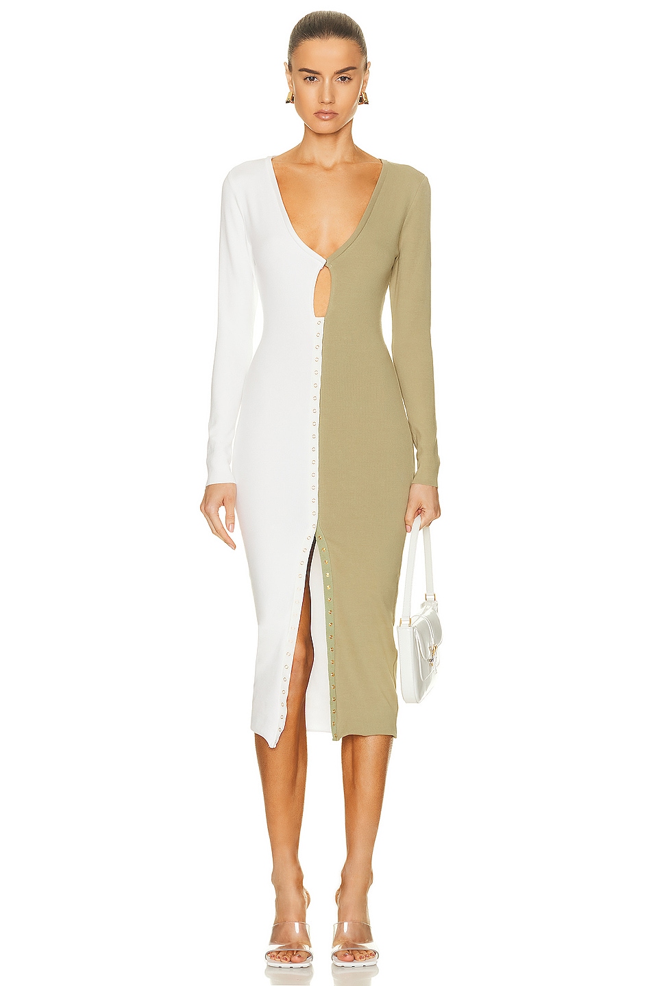 Atoir Saturn Dress in White & Shale Green - Sage.  XS also in L