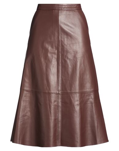 La Rêveuse Woman Midi skirt Chocolate brown Size 6 Leather