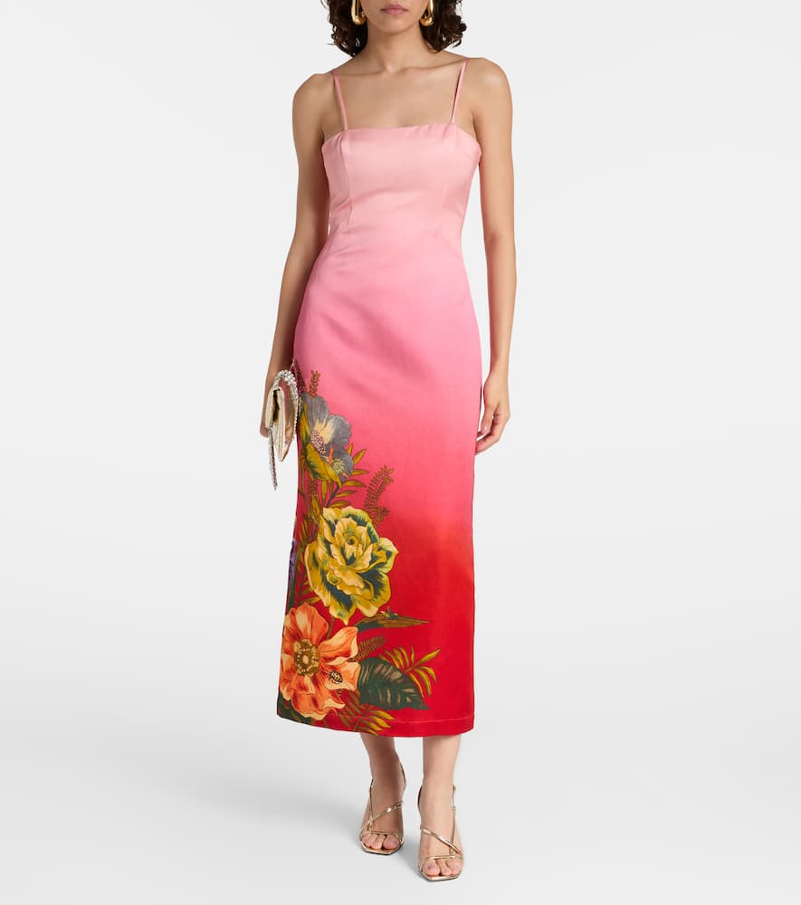 Alémais Inez ombré linen-blend midi dress