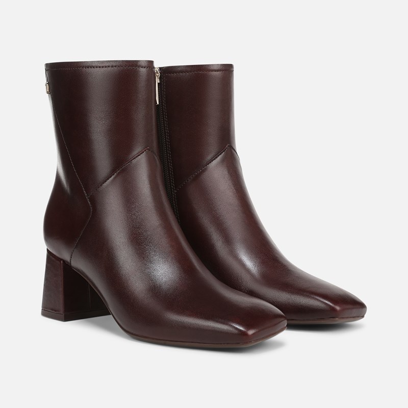 Christine Dress Bootie Boots, Wine Red Leather
