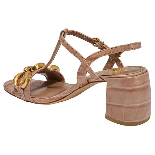 Chirie Leather T-Strap Block-Heel Sandal - Black