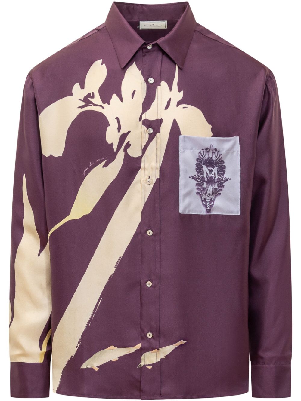 Floral-print silk shirt - White