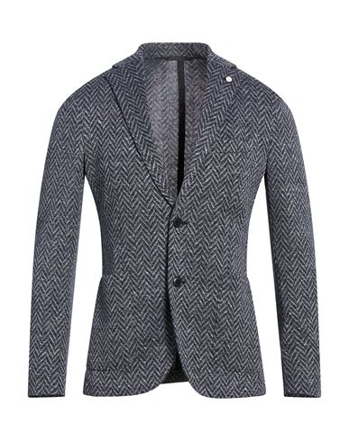 Man Blazer Navy Size 38 Cotton, Linen, Polyamide