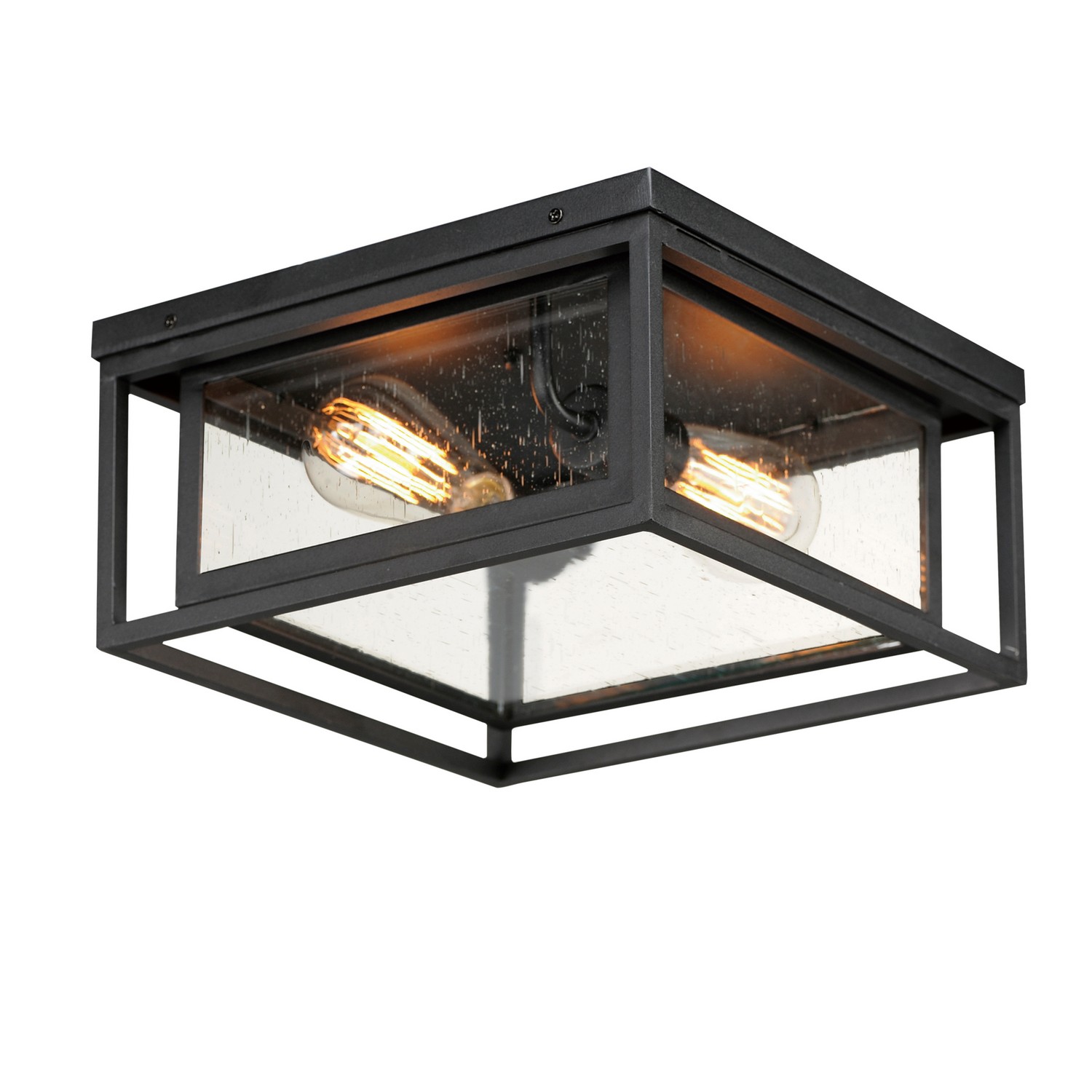 Black Two Light Outdoor Flush Mount from the Cabana Collection