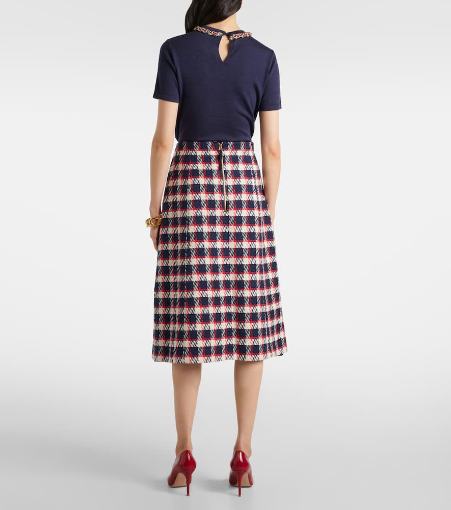 Tweed midi skirt