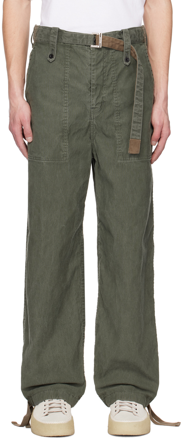 Khaki Belted Trousers