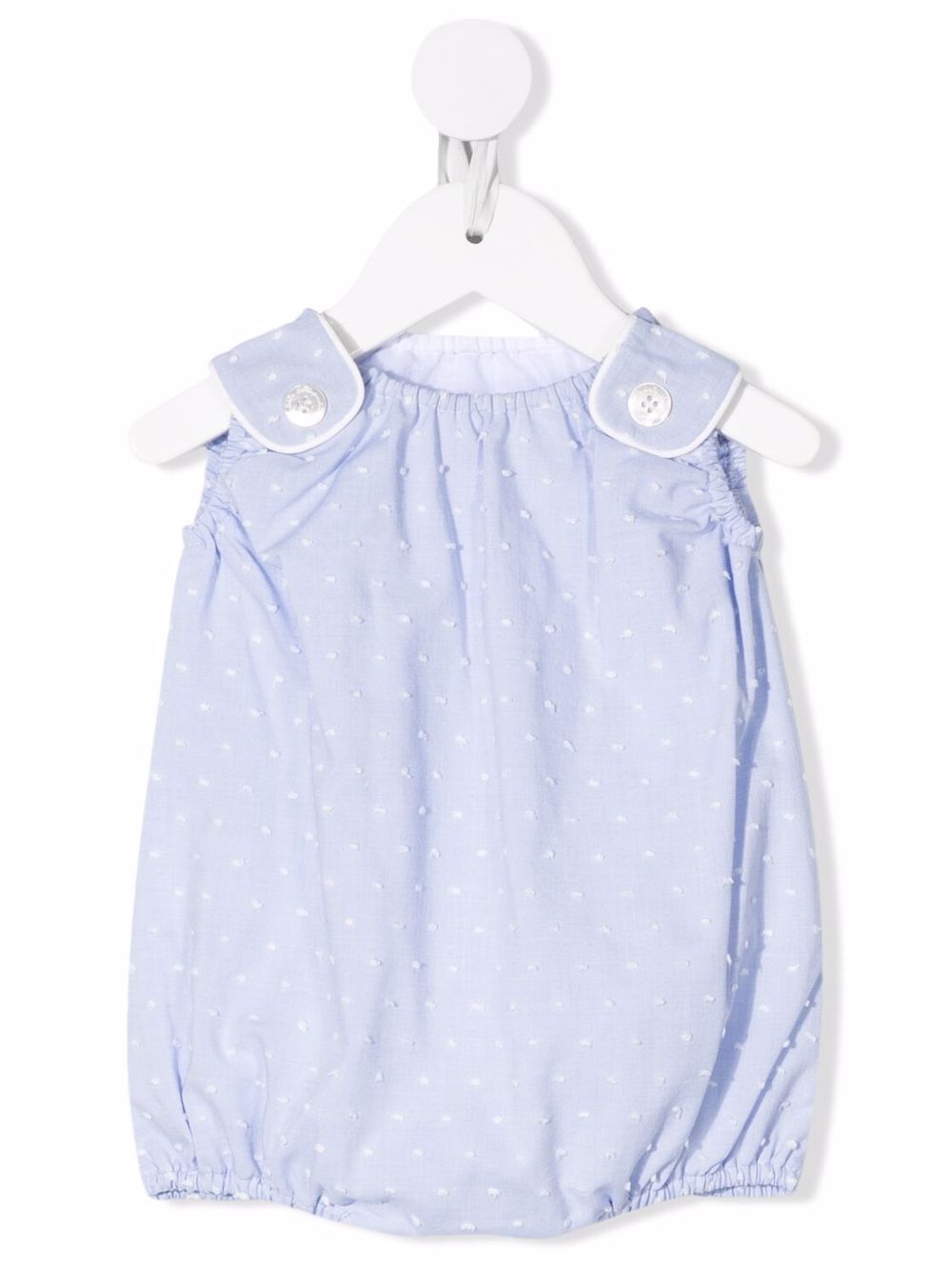 Textured sleeveless romper - Blue