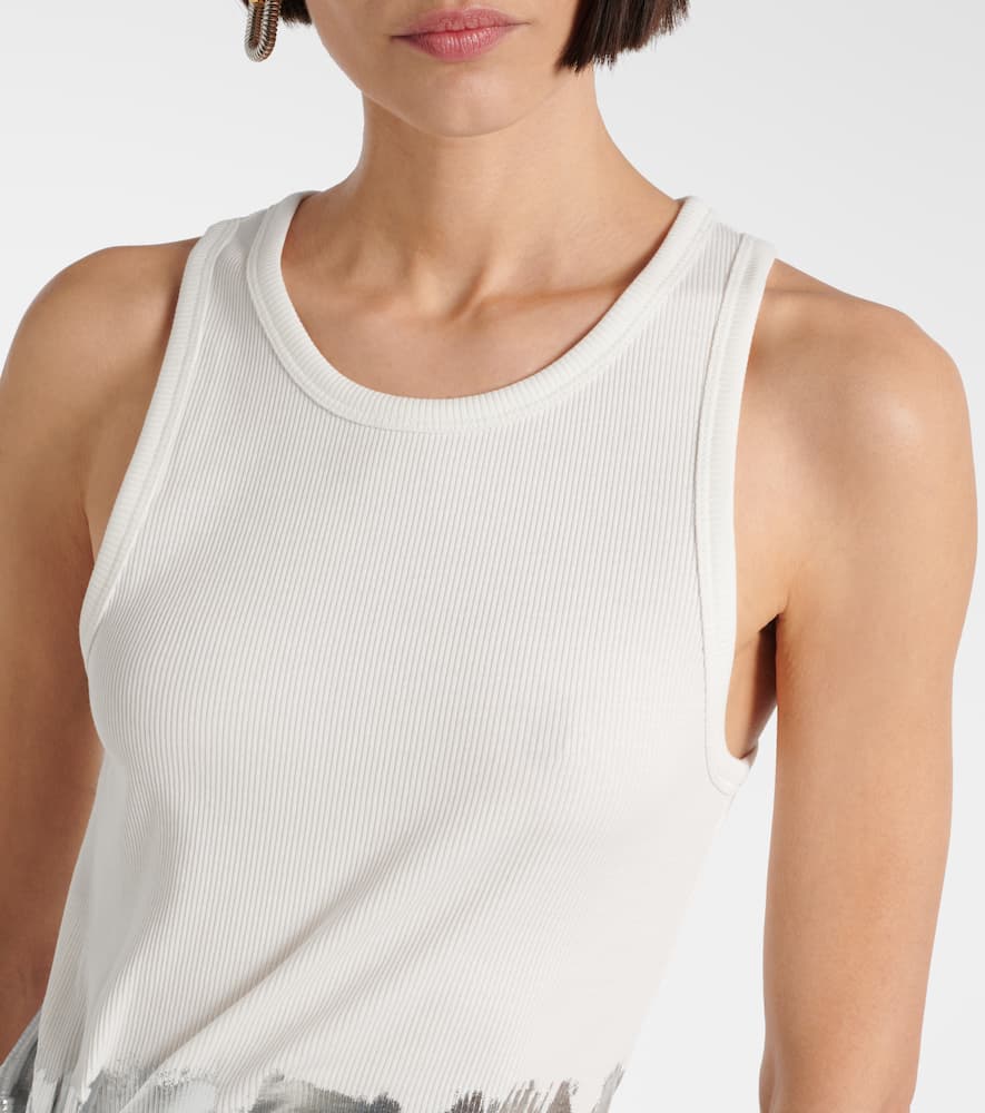 Rabanne Gathered cotton-blend tank top
