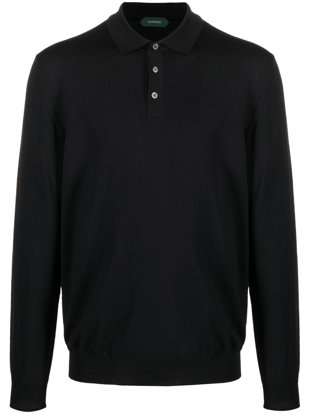 Long sleeve polo shirt - Black