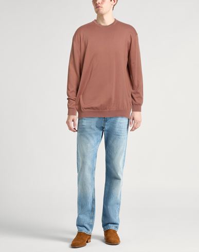 Man Sweater Light brown Size L Cotton