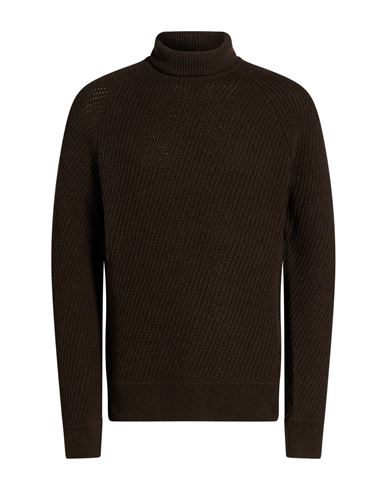 Man Turtleneck Dark brown Size L Wool, Polyacrylic