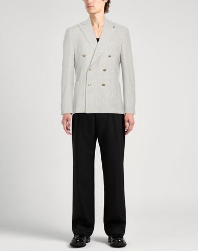 Man Blazer Light grey Size 42 Wool, Polyester, Cotton