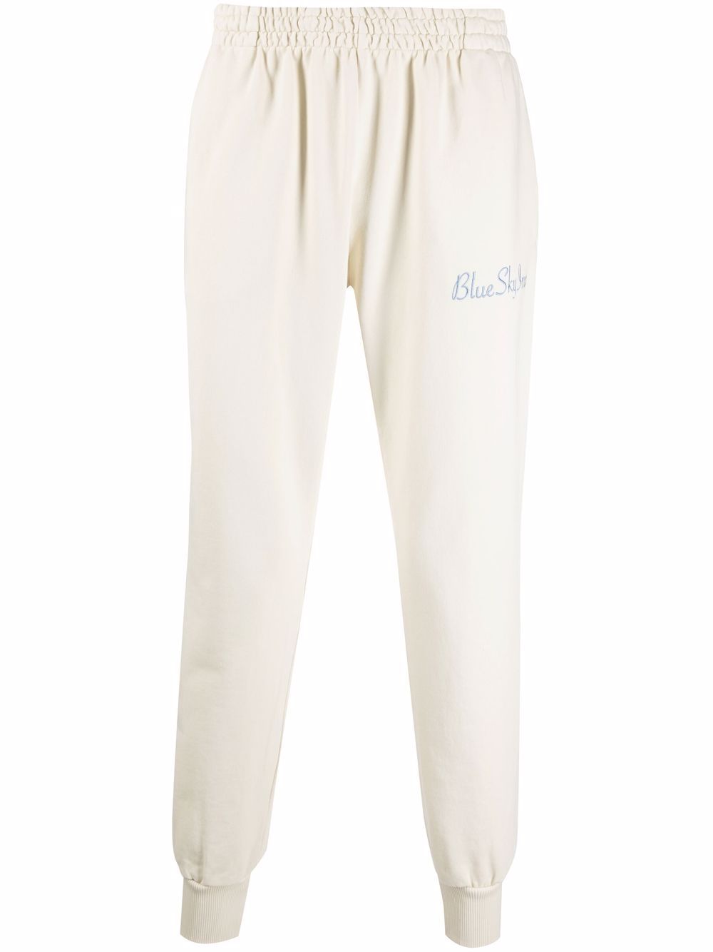Logo-embroidered cotton track pants - Neutrals