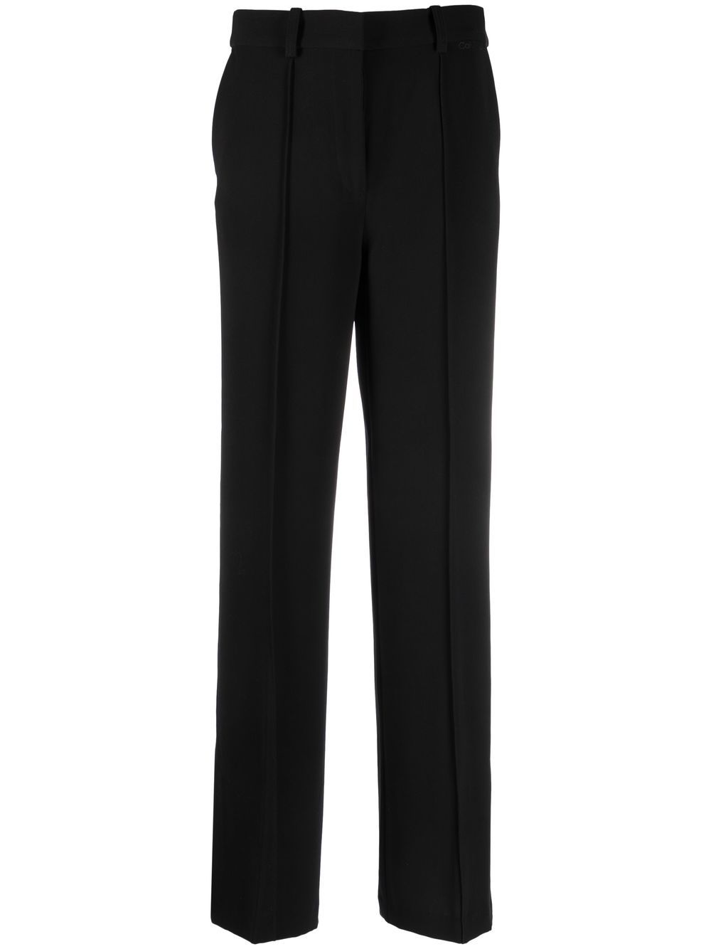 High-waisted straight-leg trousers - Black