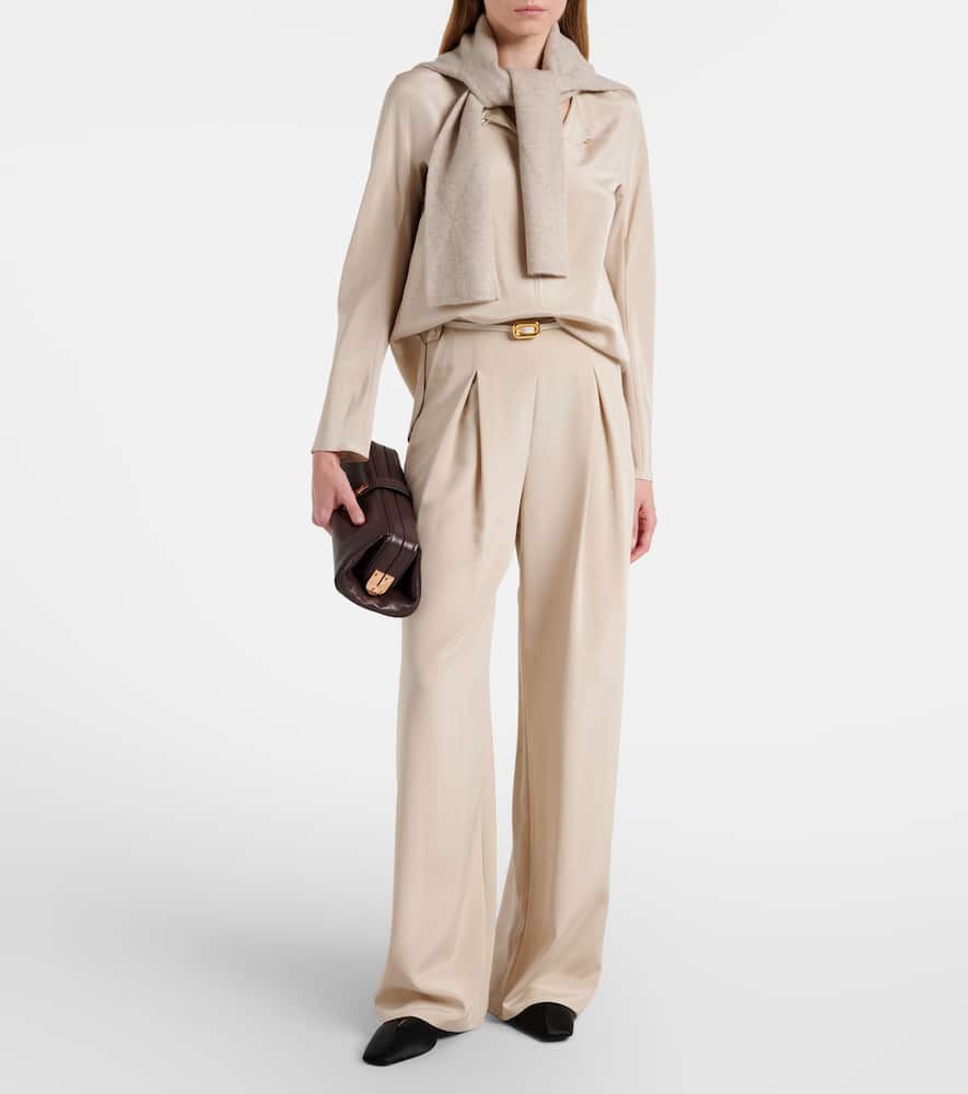 Palude pleated silk-blend wide-leg pants