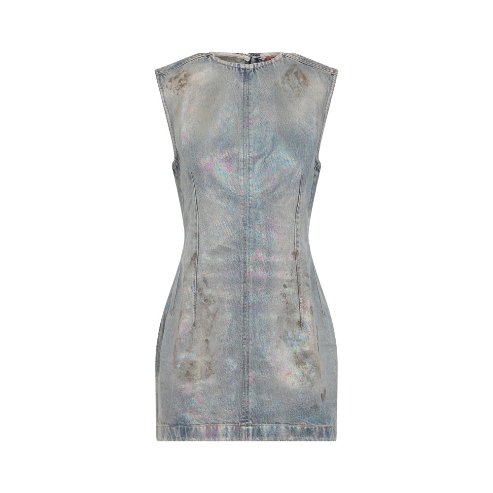 Light Blue Coated Denim Dress