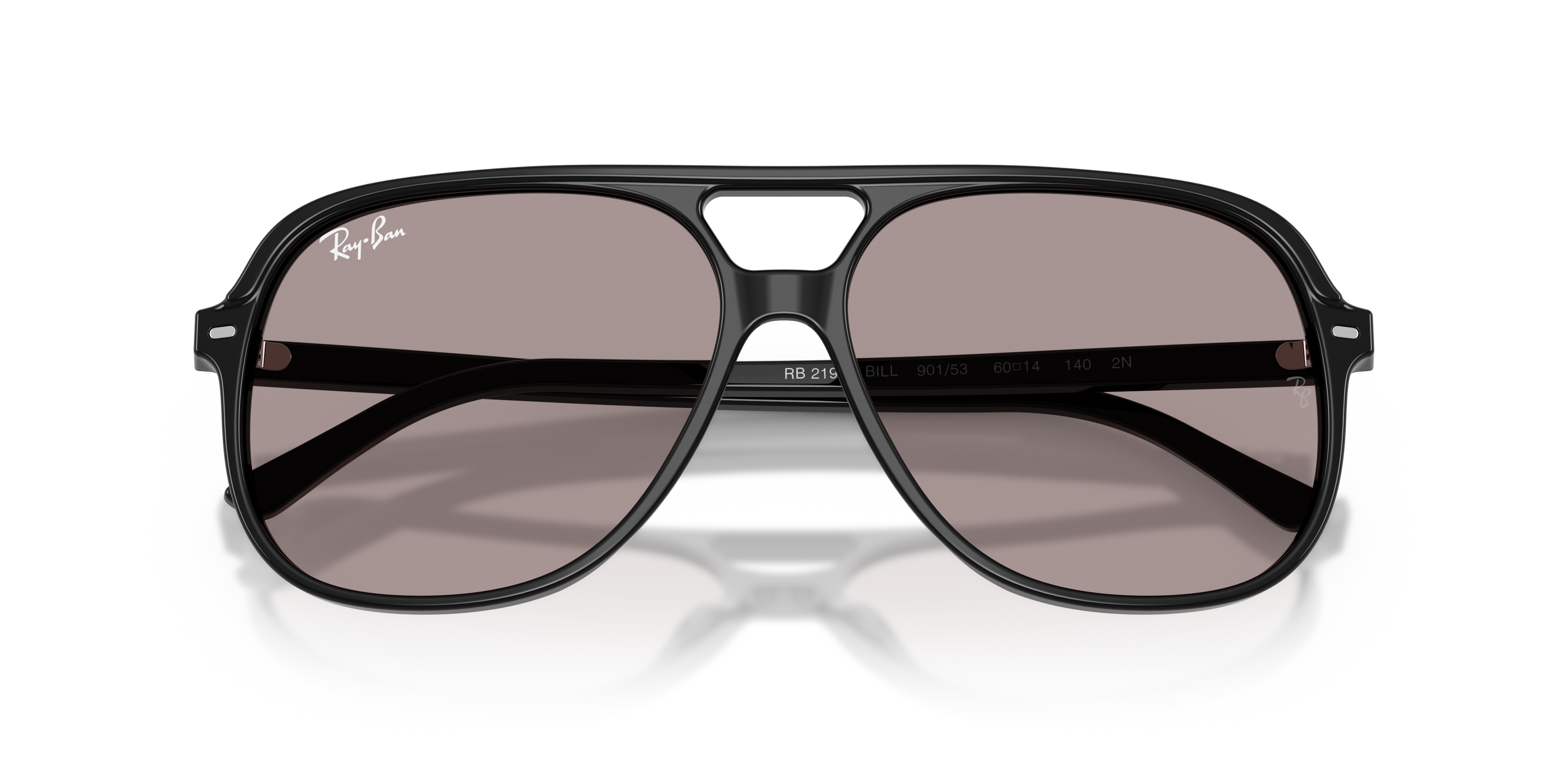 Ray - Ban Unisex Ray - Ban RB2198 BILL 901/53 Sonnenbrillen Acetat Schwarz Violett Quadratisch Norma