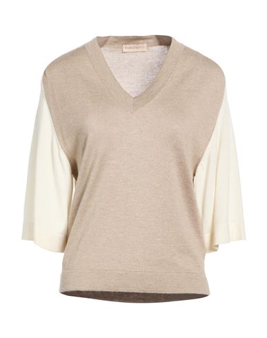 Woman Sweater Taupe Size 8 Silk, Cashmere