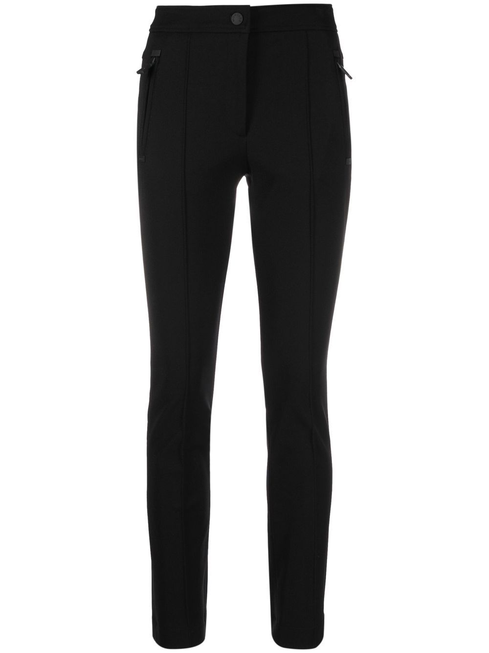 Logo-patch high-waisted trousers - Black