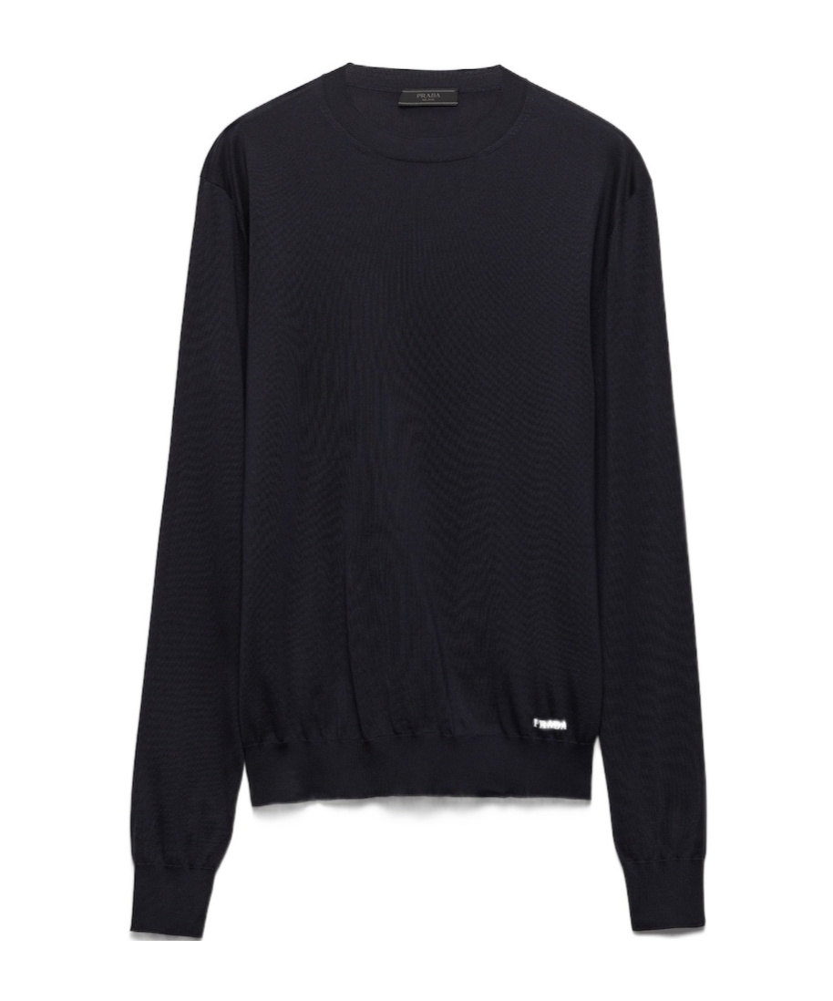 Silk crew-neck sweater