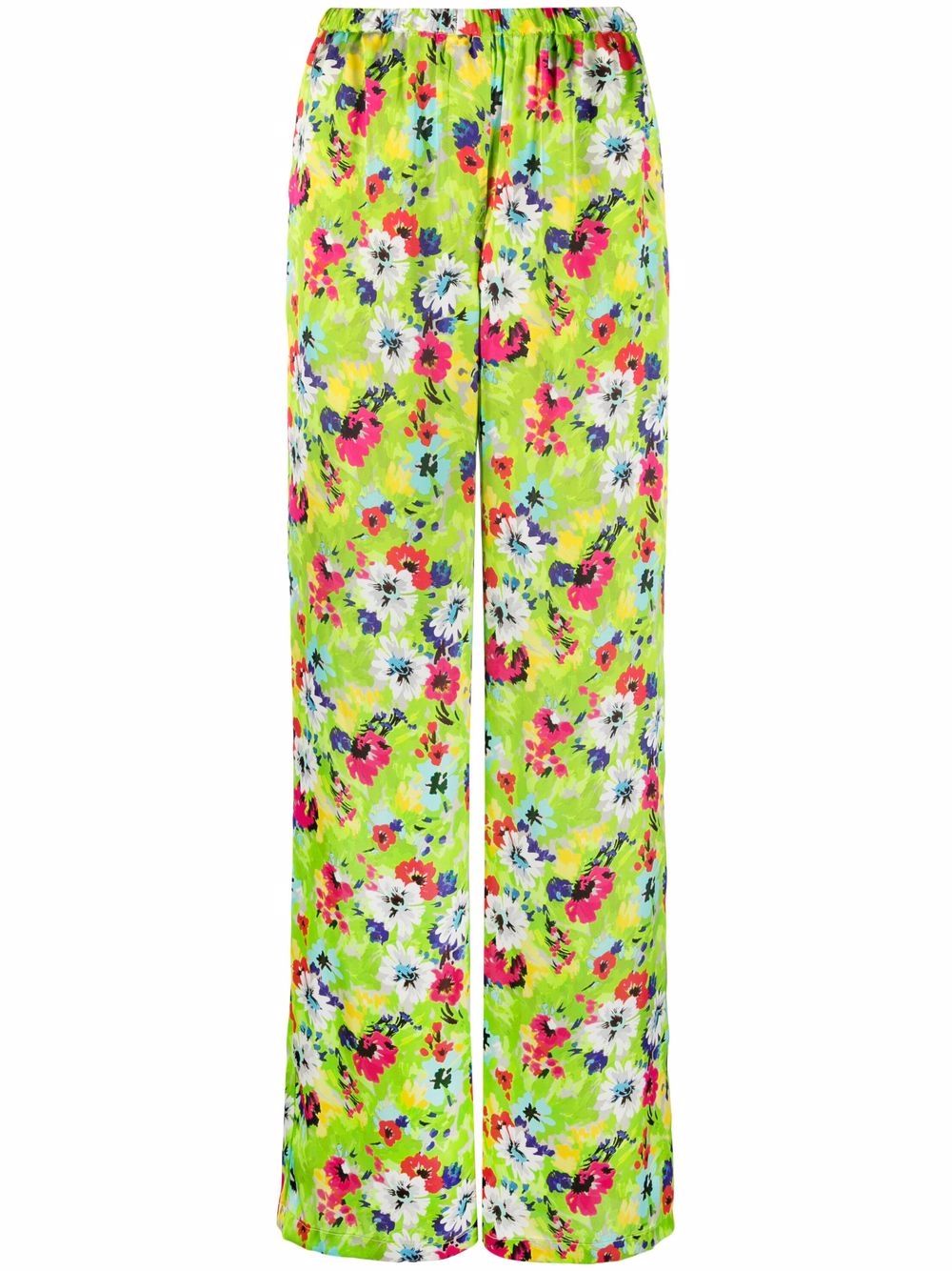 Floral pattern palazzo trousers - Green