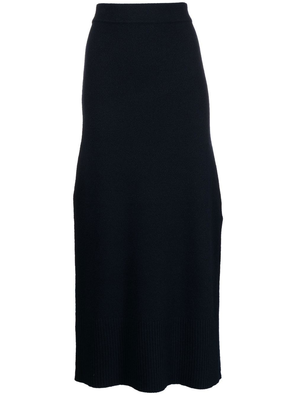 High-waisted knitted midi skirt - 000406 BERRY BLUE