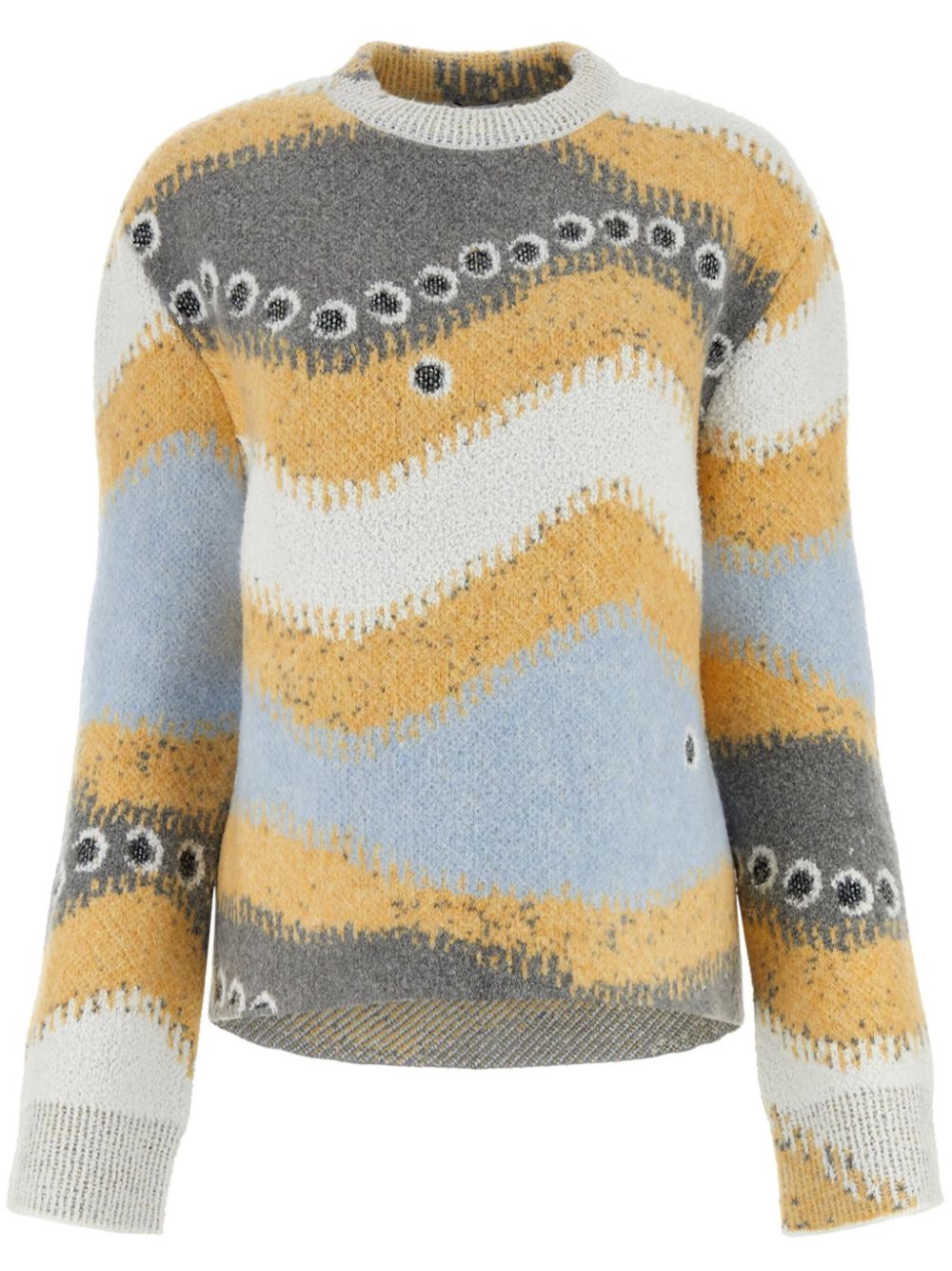 Patterned intarsia-knit jumper - Grey