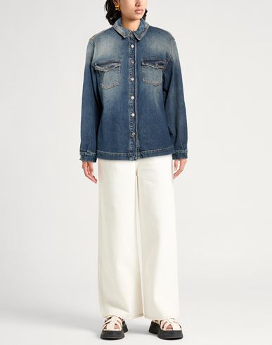 Woman Denim outerwear Blue Size XS Cotton