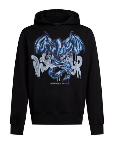 Man Sweatshirt Black Size XL Cotton