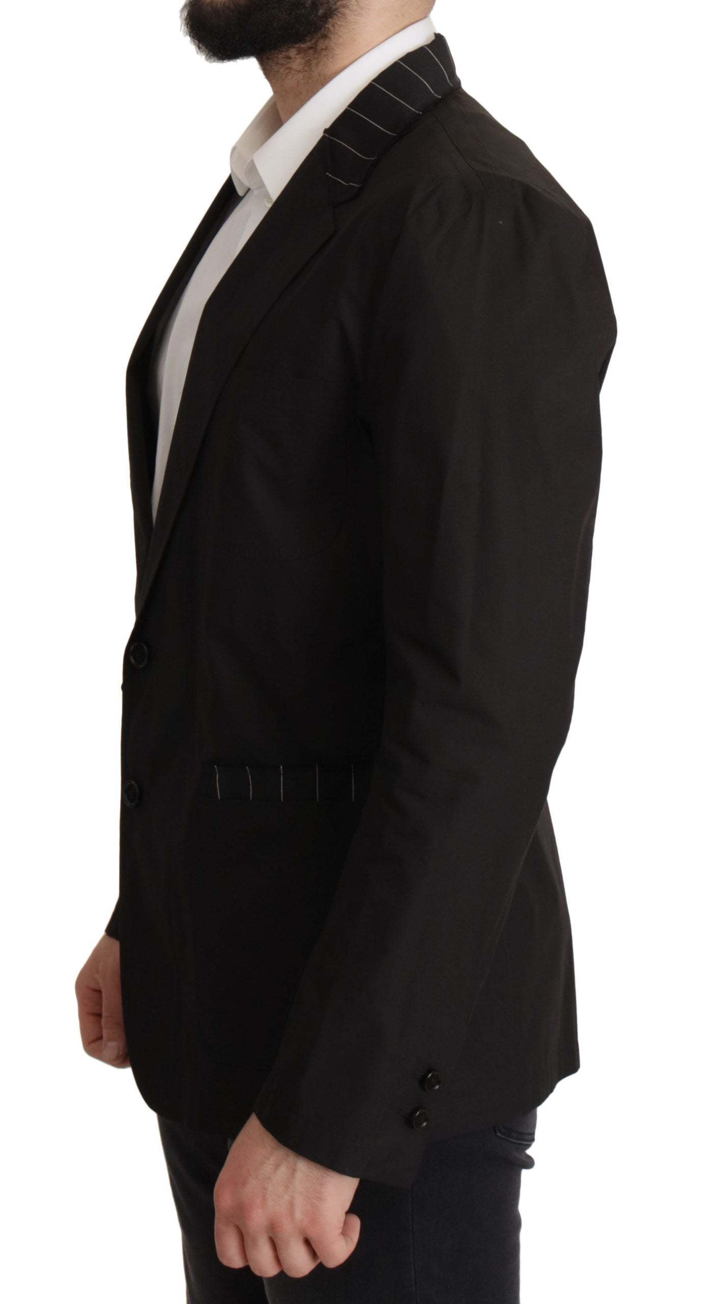 Cotton Single-Breasted Blazer — Black
