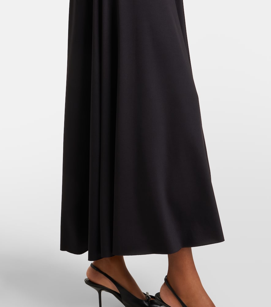 Gathered turtleneck midi dress