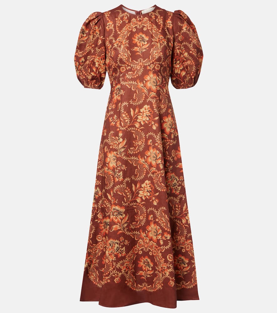Alémais Seraphina printed linen midi dress