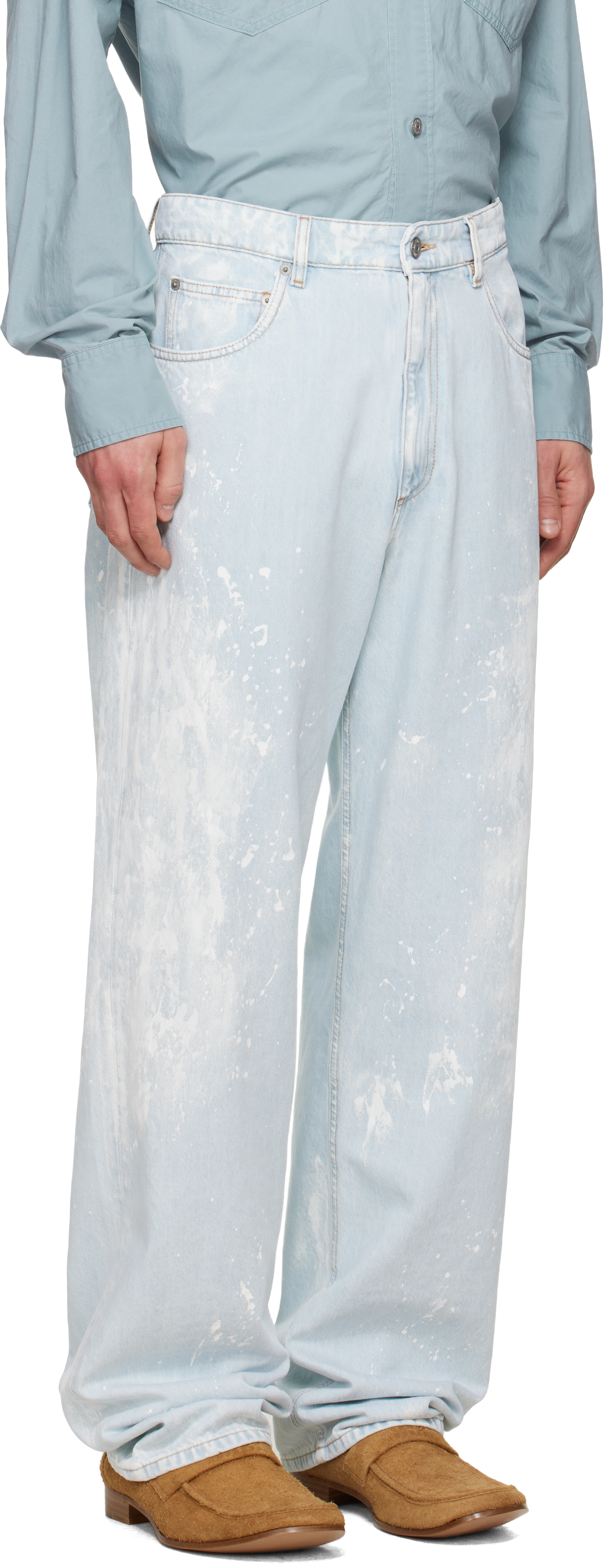 Blue Paint Splatter Jeans