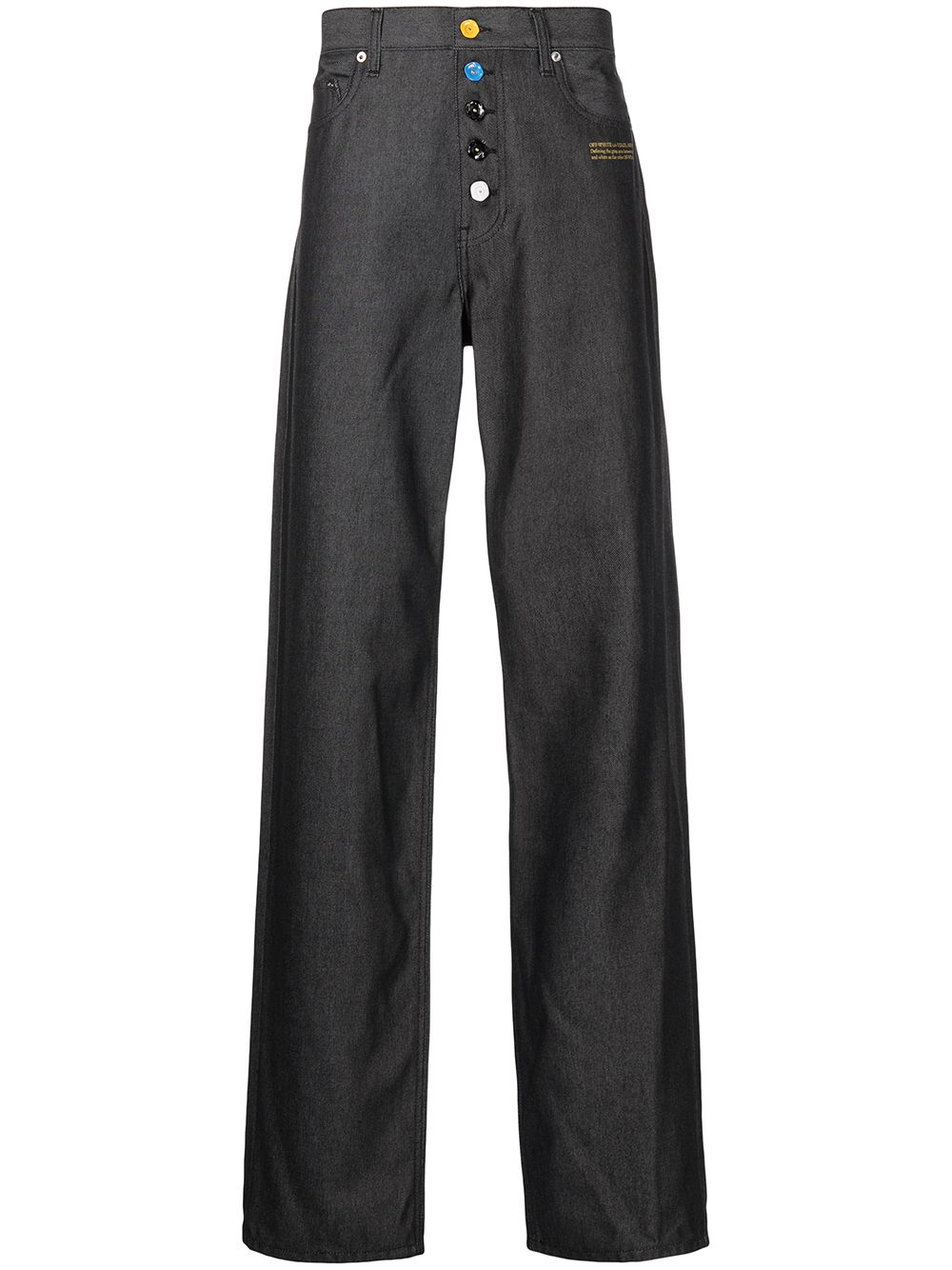 Slogan-print denim jeans - Black
