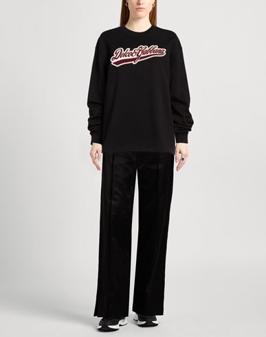 Woman Sweatshirt Black Size 4 Cotton