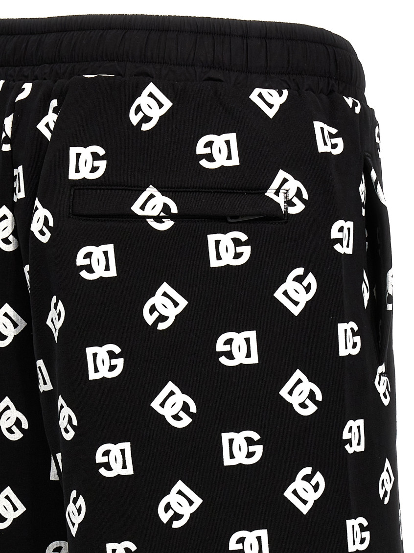 -All Over Logo Bermuda Shorts Bermuda, Short Bianco/Nero-Uomo