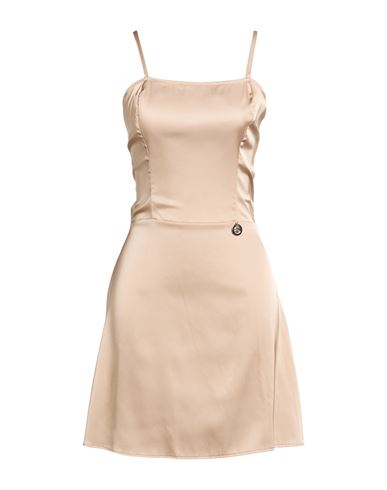 Woman Mini dress Beige Size 4 Polyester, Elastane