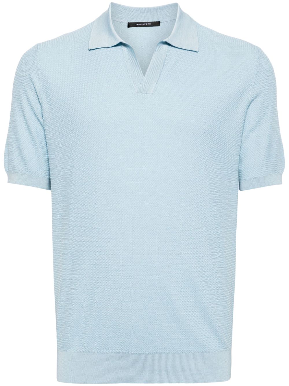 Paco spread-collar polo shirt - Blue