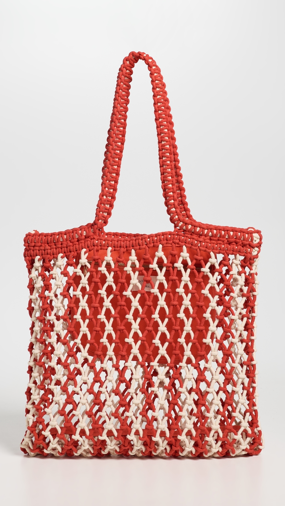 Sunwashed Macrame Tote Poppy Red One Size