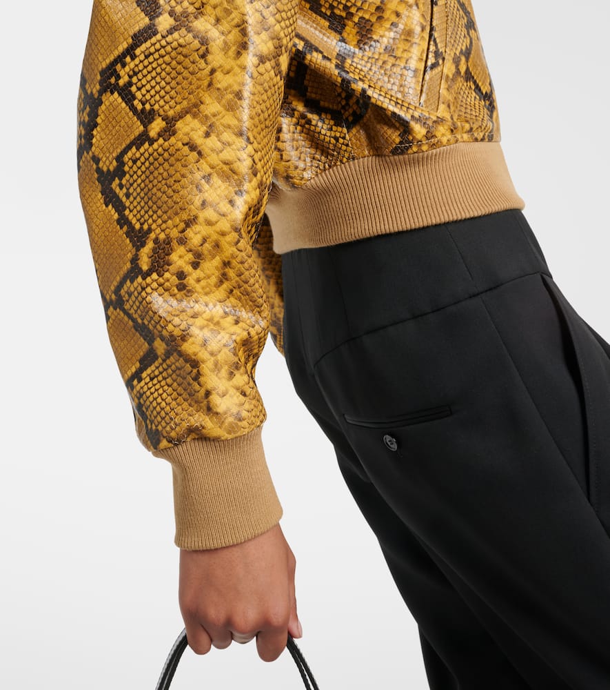 Cerem snake-effect leather bomber jacket