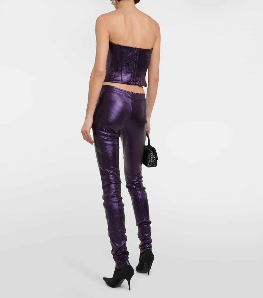 Carolyn metallic leather leggings