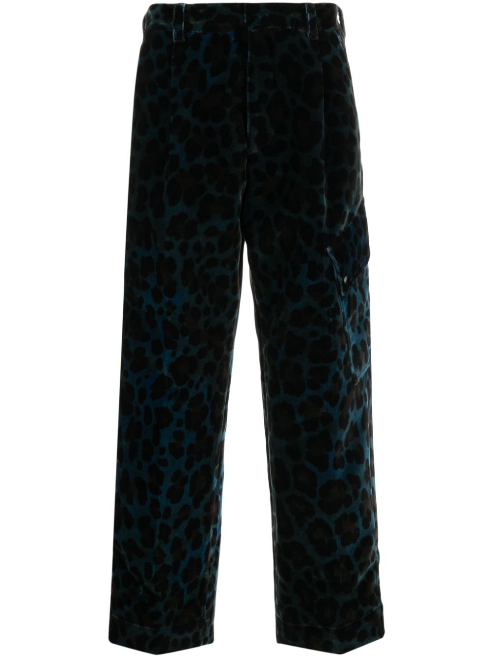 Combine leopard-print cargo trousers - Green